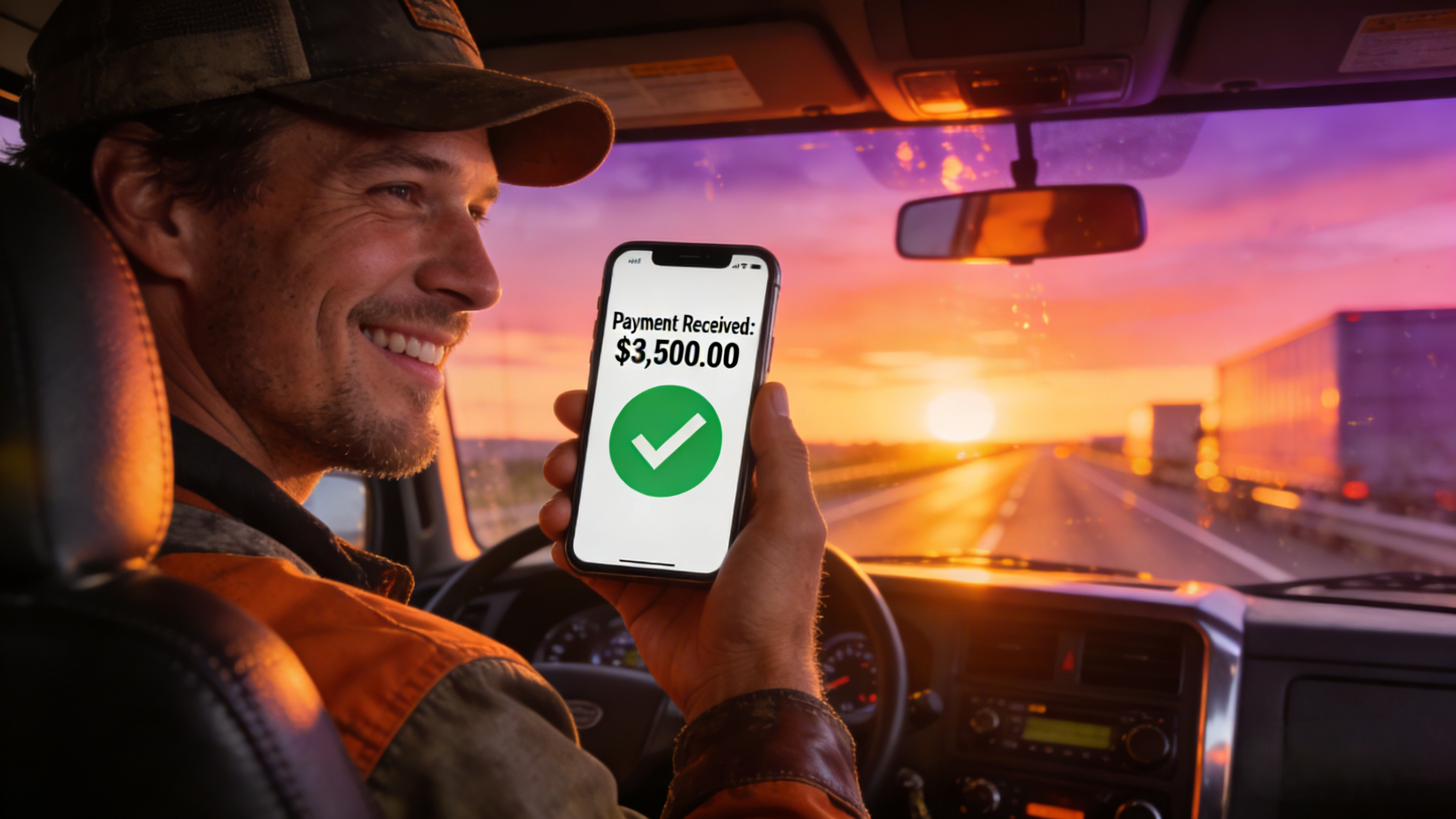 Truck driver getting paid instantly